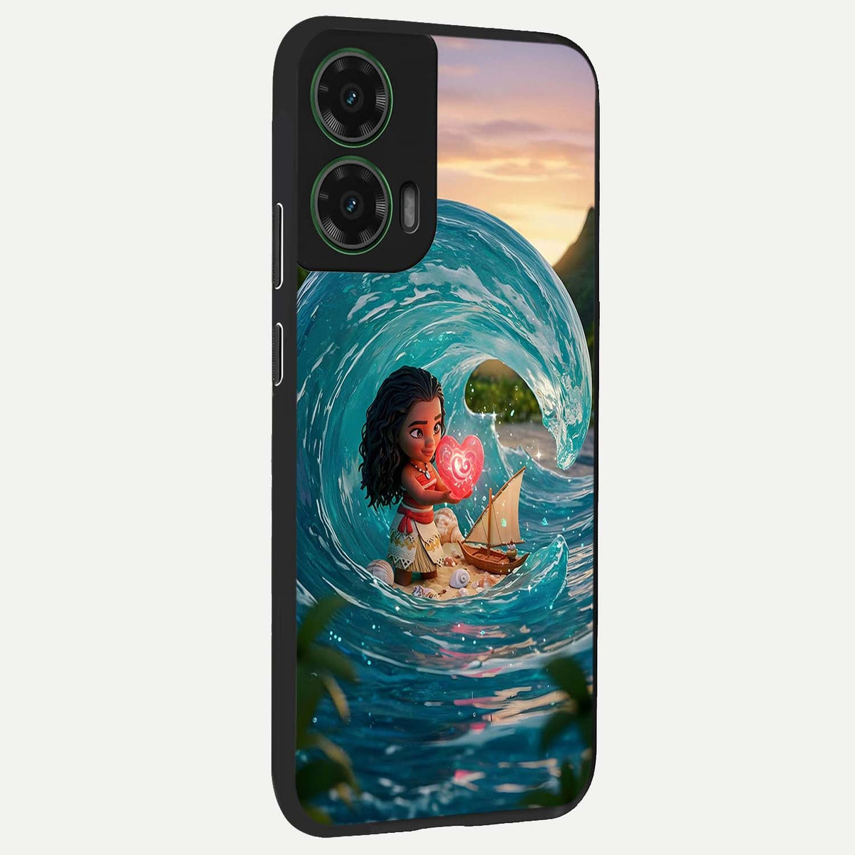  Heart of Ocean back cover For Moto G35 slim fit glass case with vibrant aesthetic design