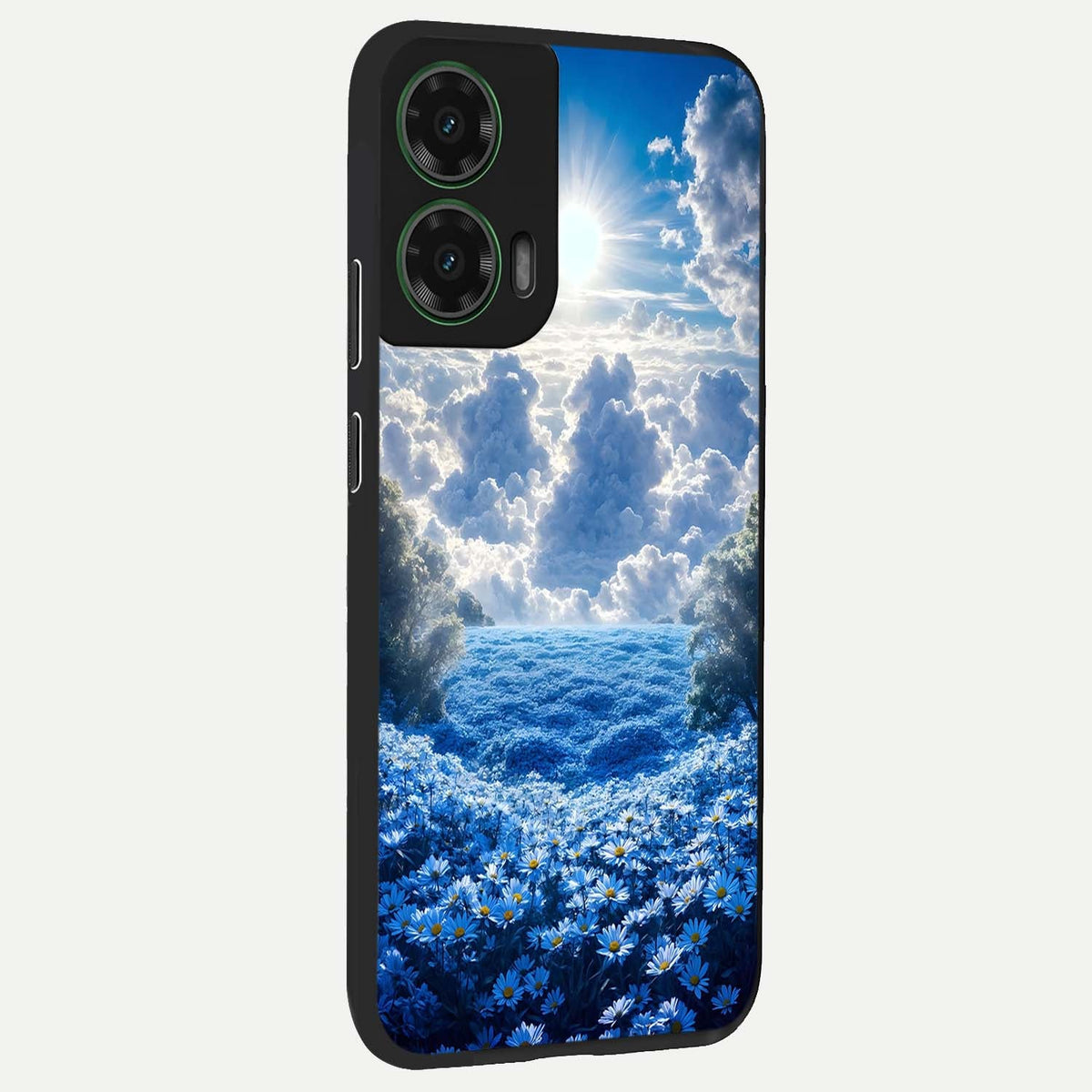  Heavenly Daisy Horizon back cover For Moto G35 slim fit glass case with vibrant aesthetic design