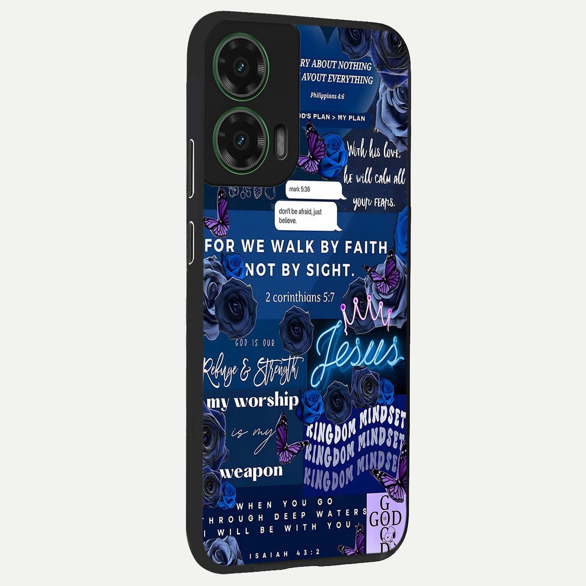  Kingdom Faith Glow back cover For Moto G35 slim fit glass case with vibrant aesthetic design