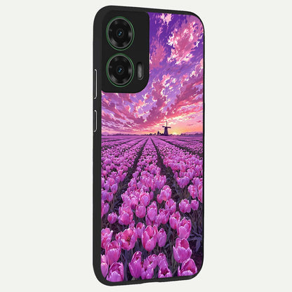  Lavender Dream Skies back cover For Moto G35 slim fit glass case with vibrant aesthetic design