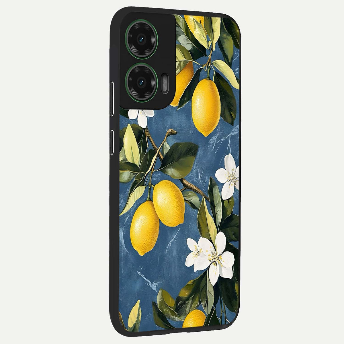  Lemon Dream Garden back cover For Moto G35 slim fit glass case with vibrant aesthetic design