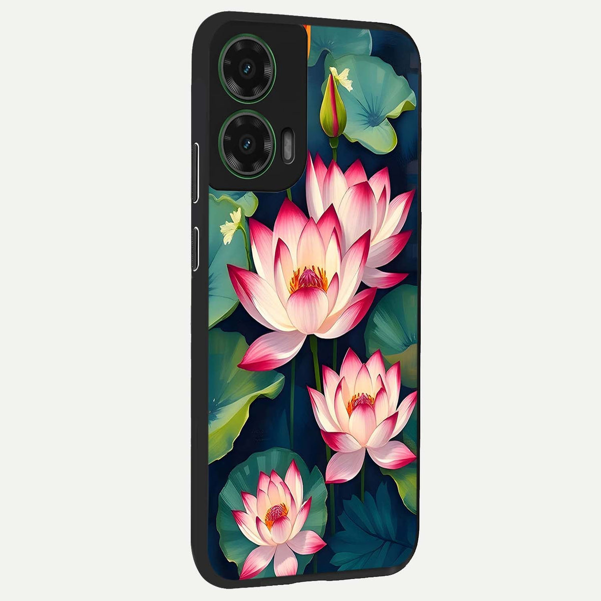  Lotus Dream Serenity back cover For Moto G35 slim fit glass case with vibrant aesthetic design