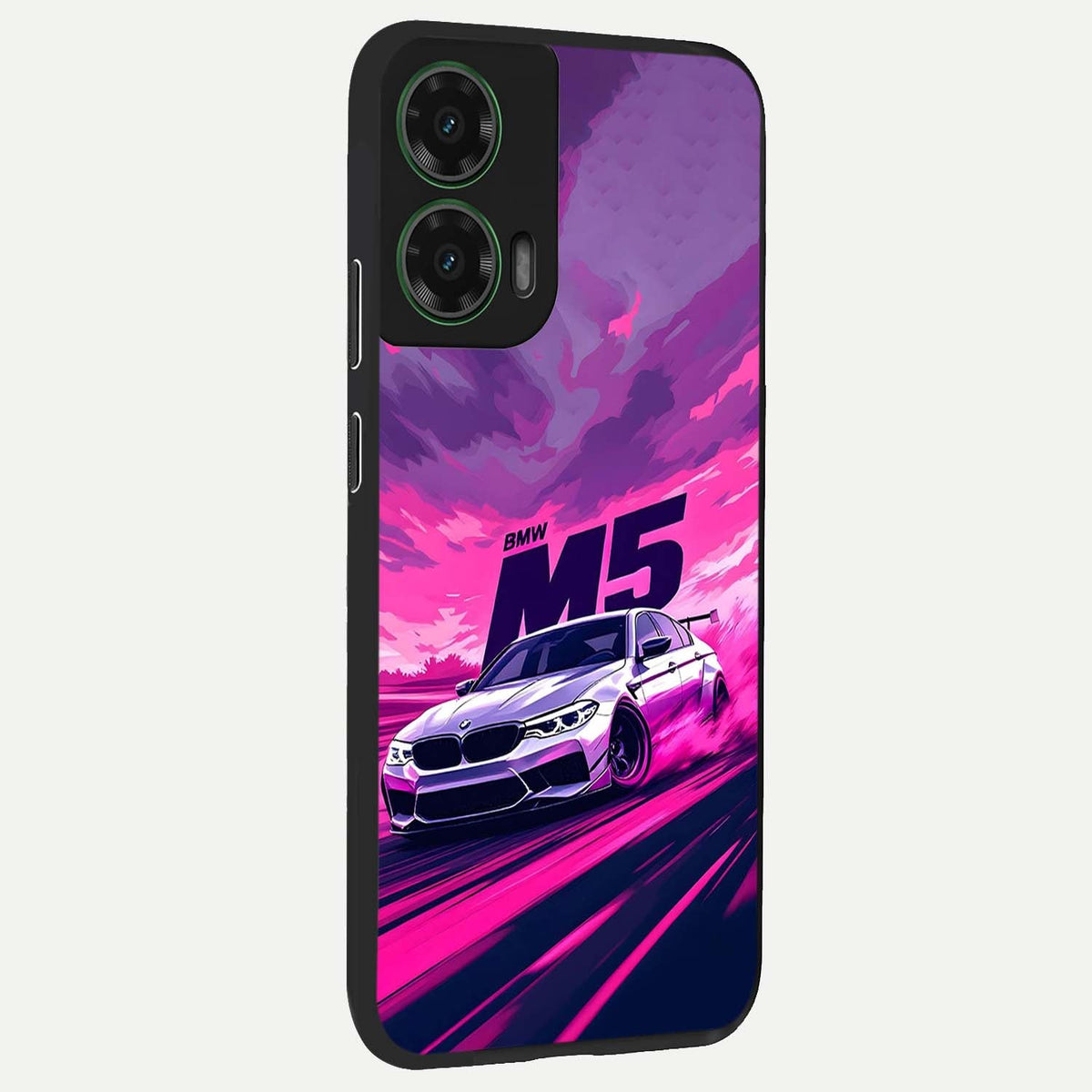  MS Neon Car back cover For Moto G35 slim fit glass case with vibrant aesthetic design