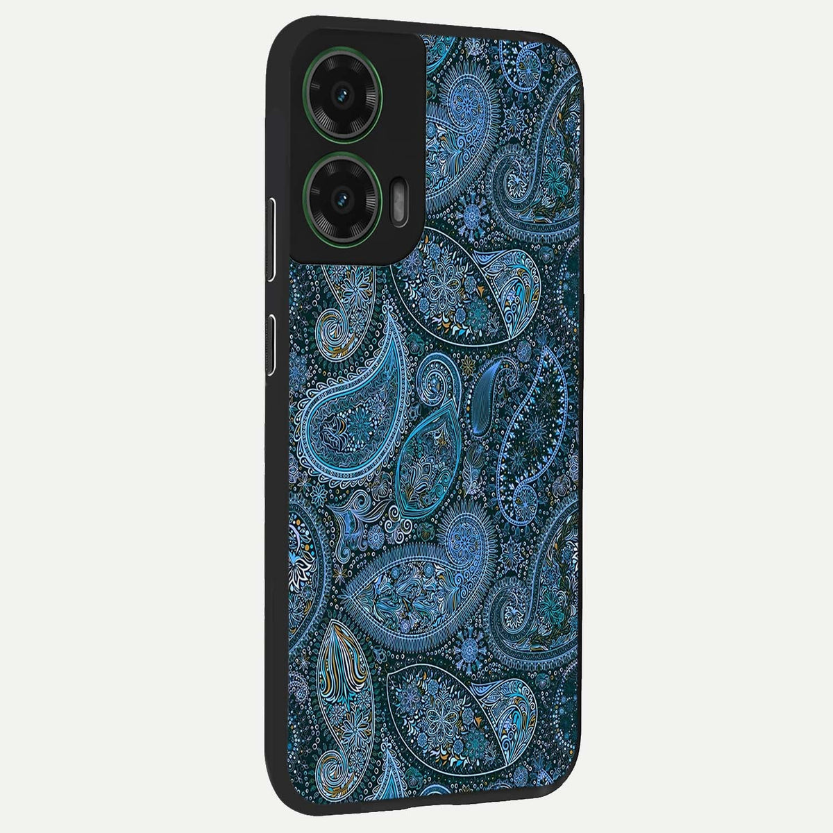  Midnight Paisley Glow back cover For Moto G35 slim fit glass case with vibrant aesthetic design
