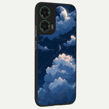  Moon Dream Haze back cover For Moto G35 slim fit glass case with vibrant aesthetic design