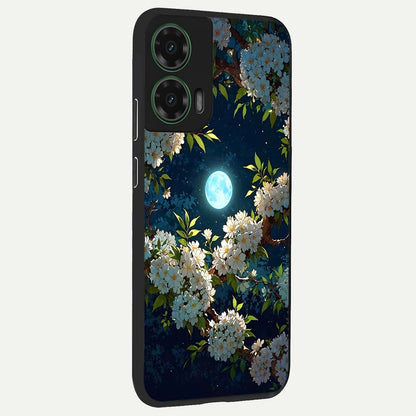  Moonlit Blossom Dream back cover For Moto G35 slim fit glass case with vibrant aesthetic design