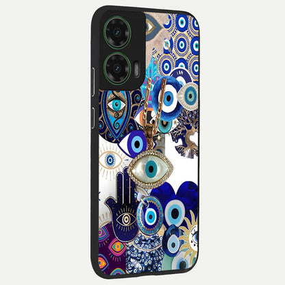  Mystic Charm Eye back cover For Moto G35 slim fit glass case with vibrant aesthetic design