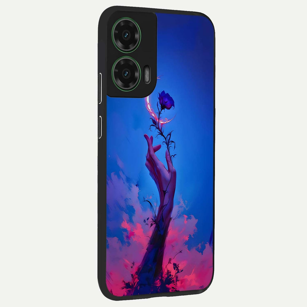  Mystic Hand back cover For Moto G35 slim fit glass case with vibrant aesthetic design