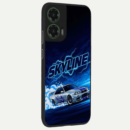  Neon Drift Beast back cover For Moto G35 slim fit glass case with vibrant aesthetic design
