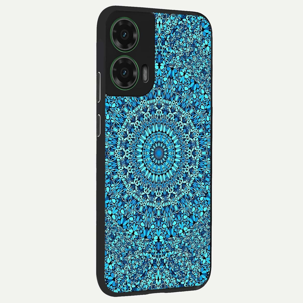  Ocean Bloom Mandala back cover For Moto G35 slim fit glass case with vibrant aesthetic design