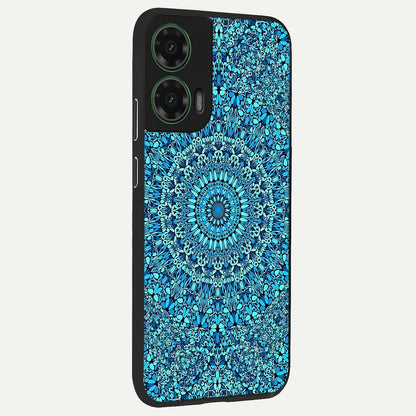  Ocean Bloom Mandala back cover For Moto G35 slim fit glass case with vibrant aesthetic design