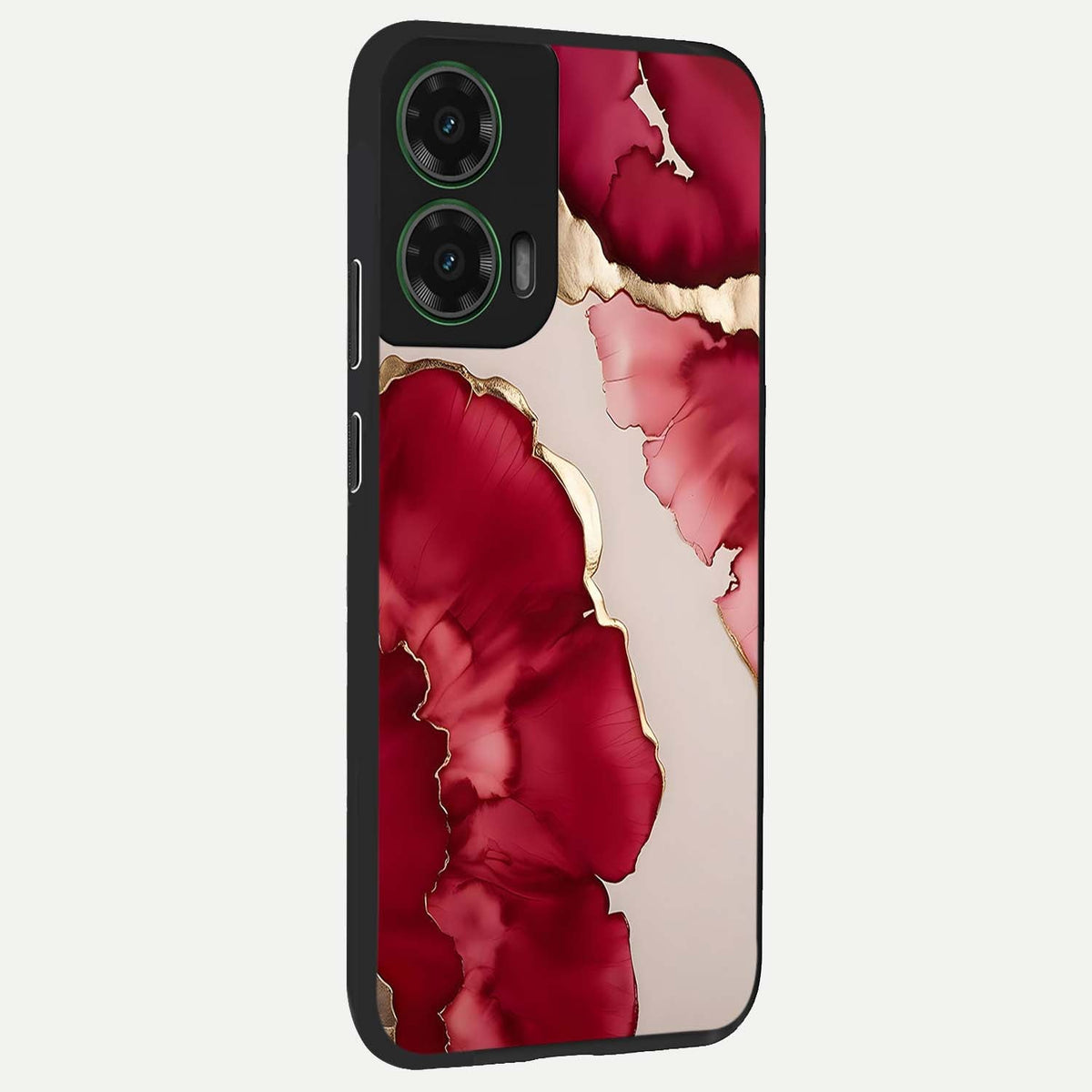  Pink And White Marble back cover For Moto G35 slim fit glass case with vibrant aesthetic design