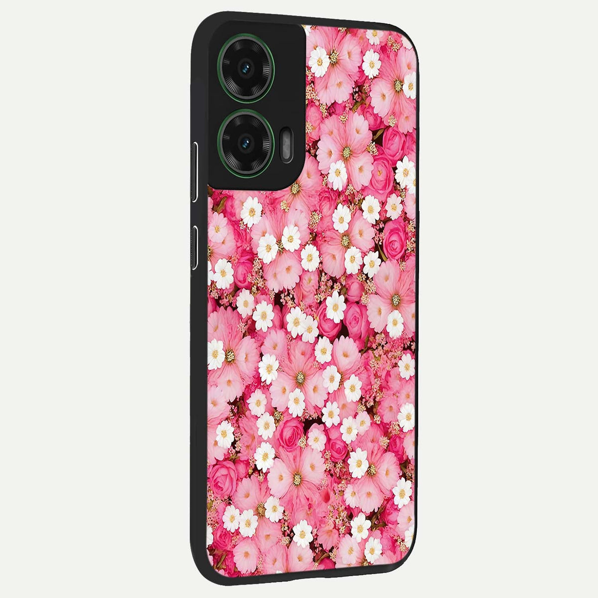  Pink Daisy Bliss back cover For Moto G35 slim fit glass case with vibrant aesthetic design