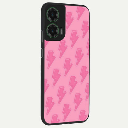  Pink Moo Magic back cover For Moto G35 slim fit glass case with vibrant aesthetic design