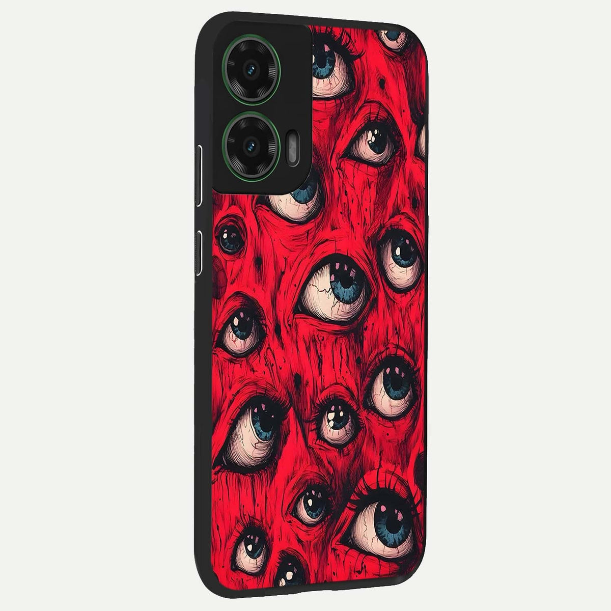  Red Eyes Pattern back cover For Moto G35 slim fit glass case with vibrant aesthetic design