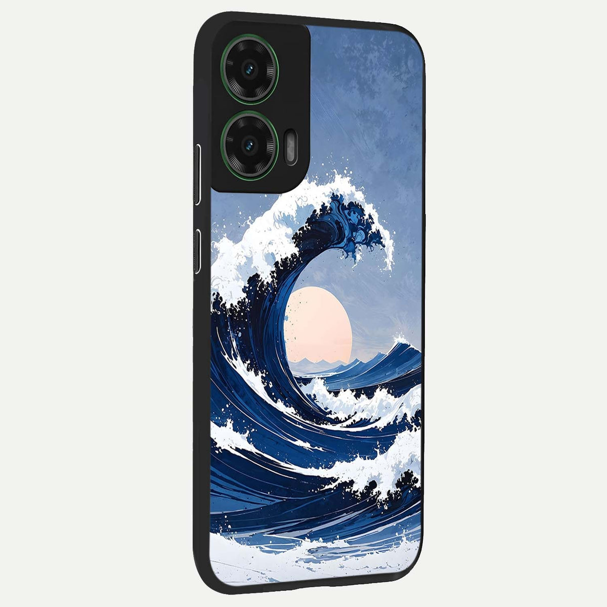  Rising Tide Power back cover For Moto G35 slim fit glass case with vibrant aesthetic design