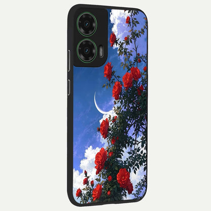  Rose Drift Flowers back cover For Moto G35 slim fit glass case with vibrant aesthetic design
