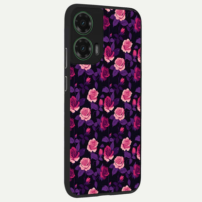  Rose Garden Twilight back cover For Moto G35 slim fit glass case with vibrant aesthetic design
