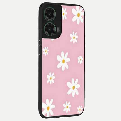  Soft Daisy Bliss back cover For Moto G35 slim fit glass case with vibrant aesthetic design