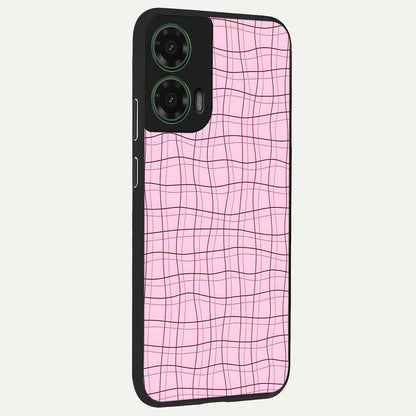  Soft Grid Bliss back cover For Moto G35 slim fit glass case with vibrant aesthetic design