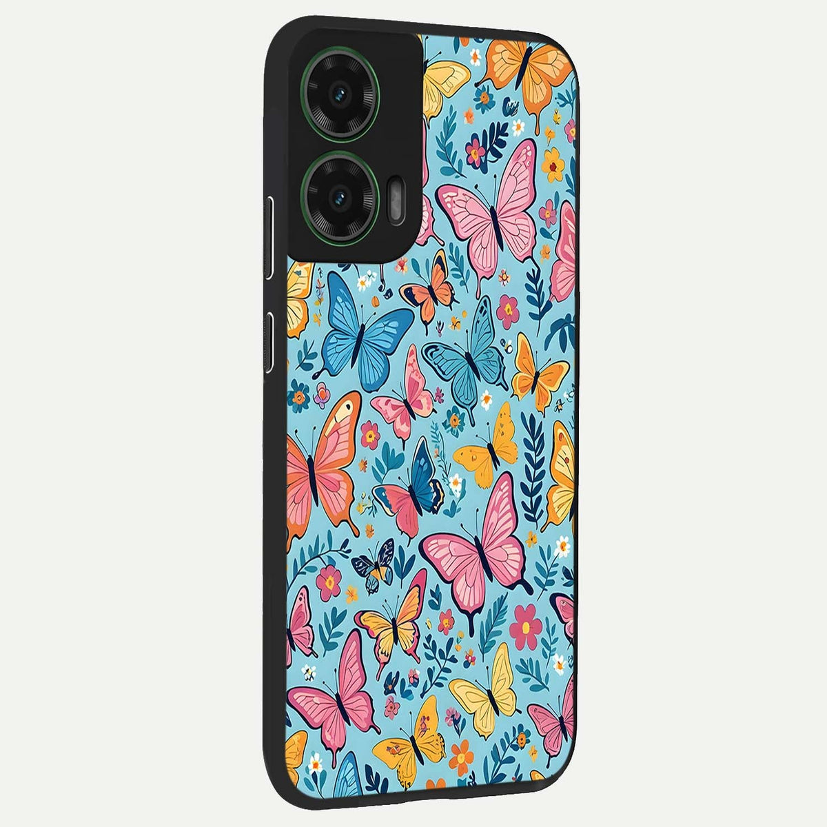  Spring Wing Garden back cover For Moto G35 slim fit glass case with vibrant aesthetic design