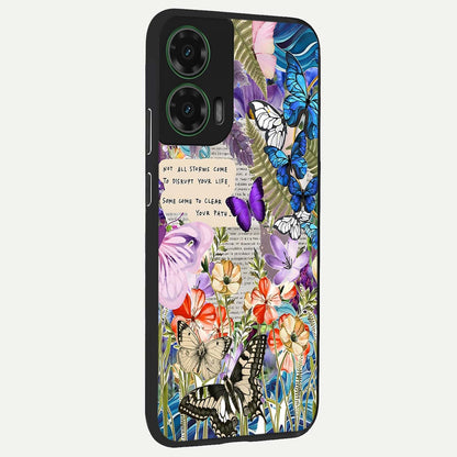 Storm Path Bloom back cover For Moto G35 slim fit glass case with vibrant aesthetic design