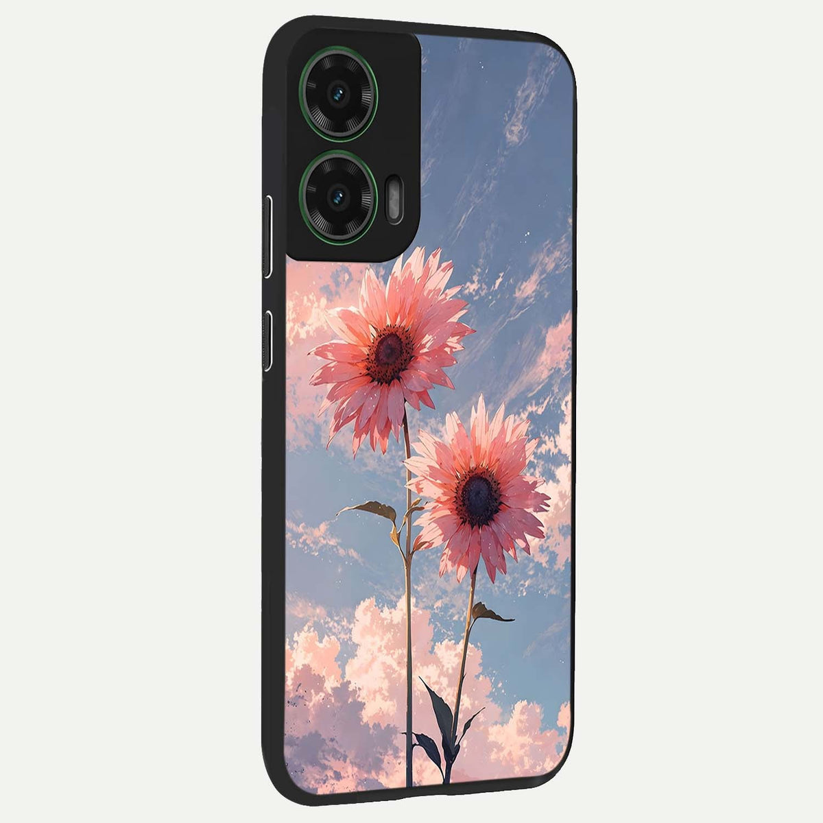  Sun Moon Balance back cover For Moto G35 slim fit glass case with vibrant aesthetic design