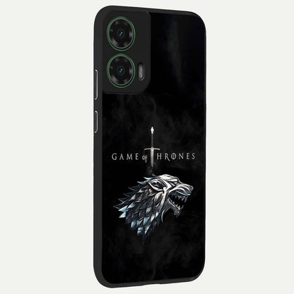  Throne Wolf Legacy back cover For Moto G35 slim fit glass case with vibrant aesthetic design