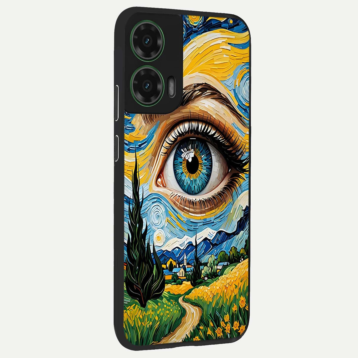  Van Gogh Eye back cover For Moto G35 slim fit glass case with vibrant aesthetic design