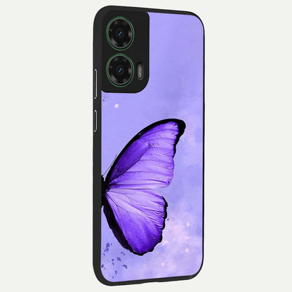  Violet Dream Wing back cover For Moto G35 slim fit glass case with vibrant aesthetic design