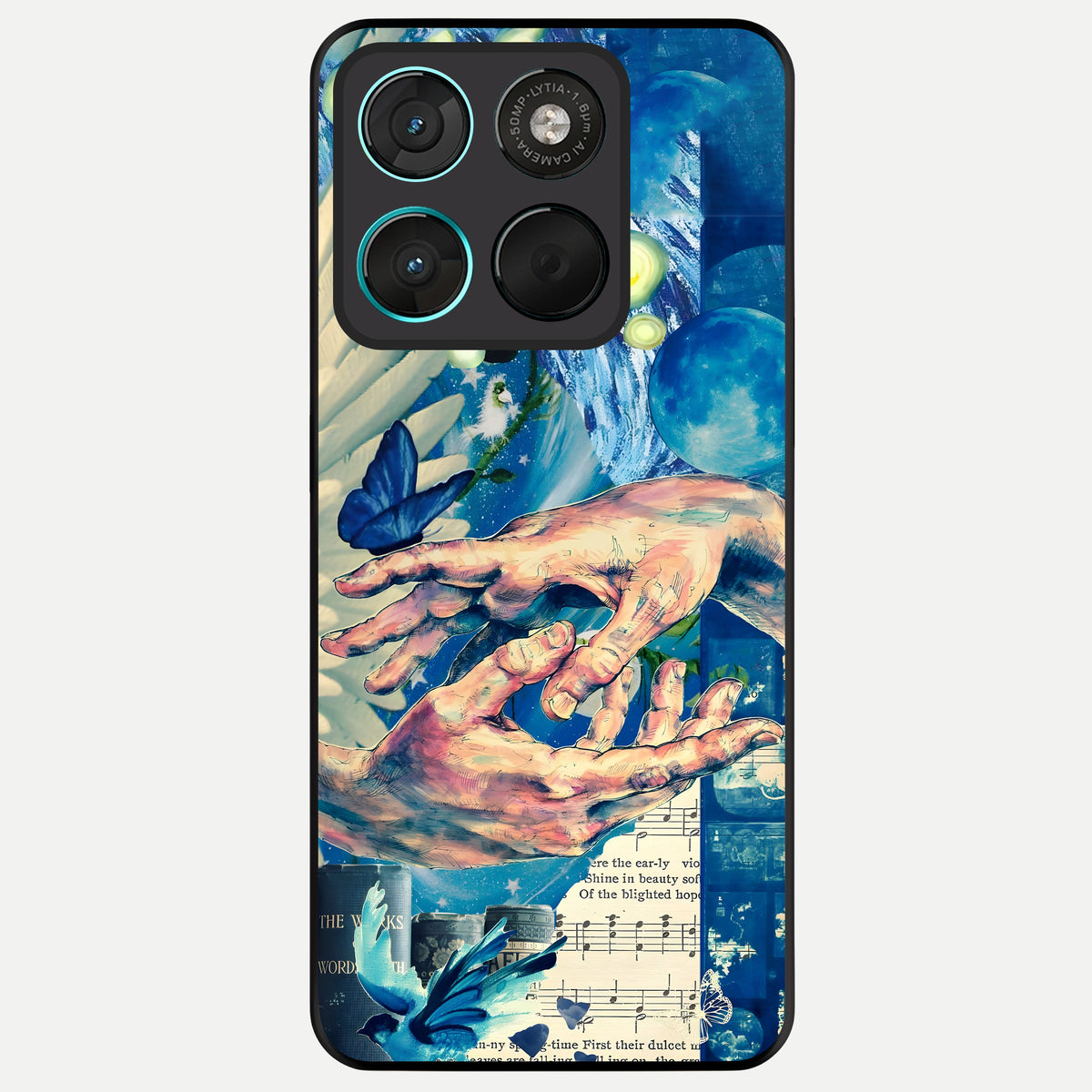  Aesthetic Divider Glass Case For Moto G57 Power back cover – full design glossy printed glass finish