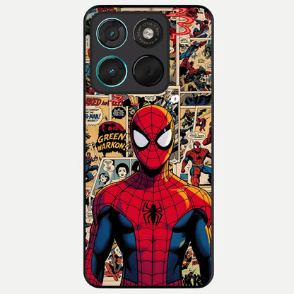  Aesthetic Spider Glass Case For Moto G57 Power back cover – full design glossy printed glass finish