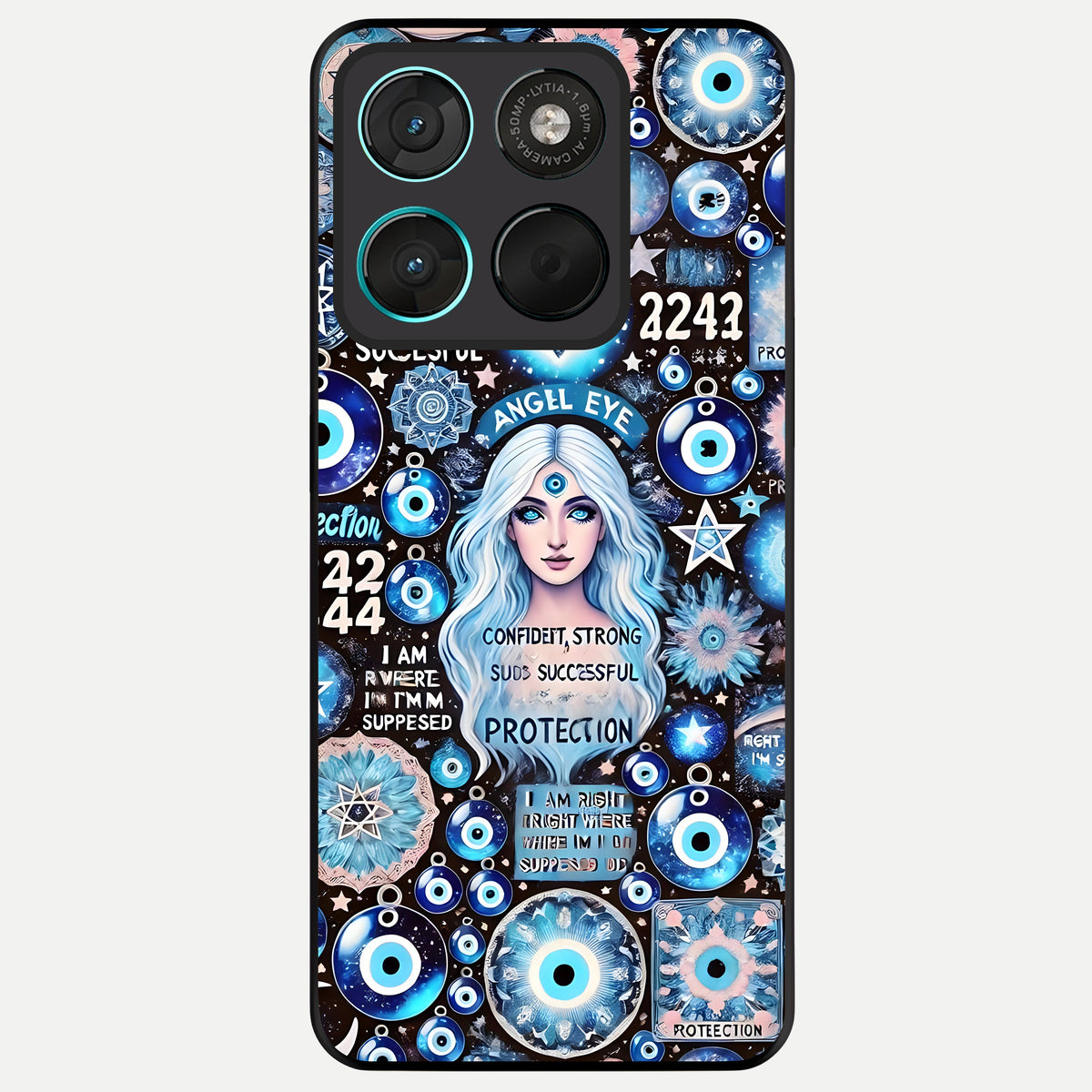  Angel Aura Shield Glass Case For Moto G57 Power back cover – full design glossy printed glass finish
