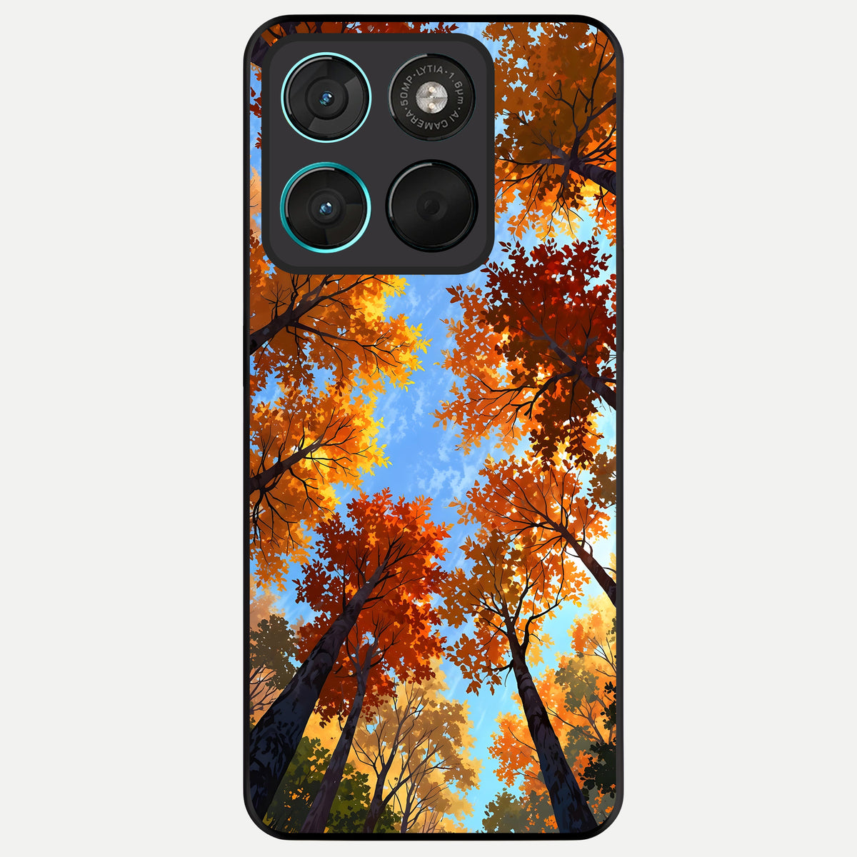  Autumn Sky Rise Glass Case For Moto G57 Power back cover – full design glossy printed glass finish