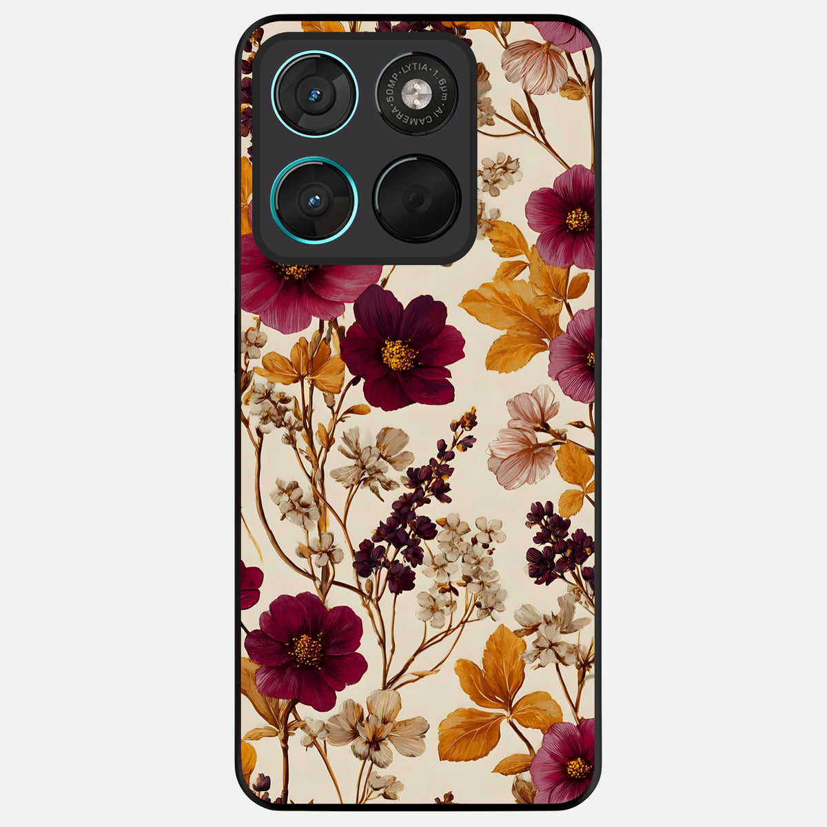  Autumn Wine Bloom Glass Case For Moto G57 Power back cover – full design glossy printed glass finish
