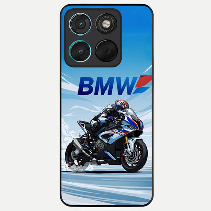  BMW Power Drift Glass Case For Moto G57 Power back cover – full design glossy printed glass finish
