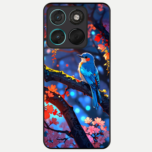  Blooming Water Drift Glass Case For Moto G57 Power back cover – full design glossy printed glass finish