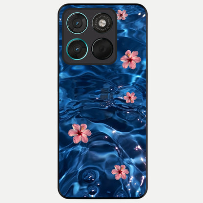  Bloom Thread Art Glass Case For Moto G57 Power back cover – full design glossy printed glass finish