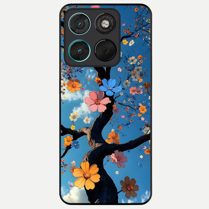  Blossom Dream Sky Glass Case For Moto G57 Power back cover – full design glossy printed glass finish