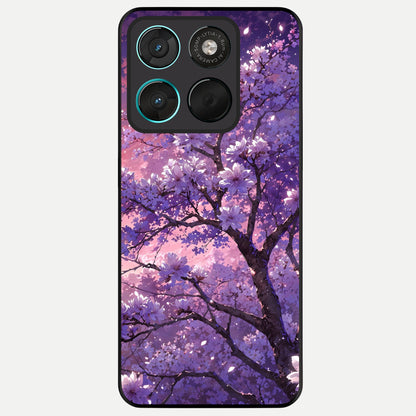  Blossom Tree Glass Case For Moto G57 Power back cover – full design glossy printed glass finish