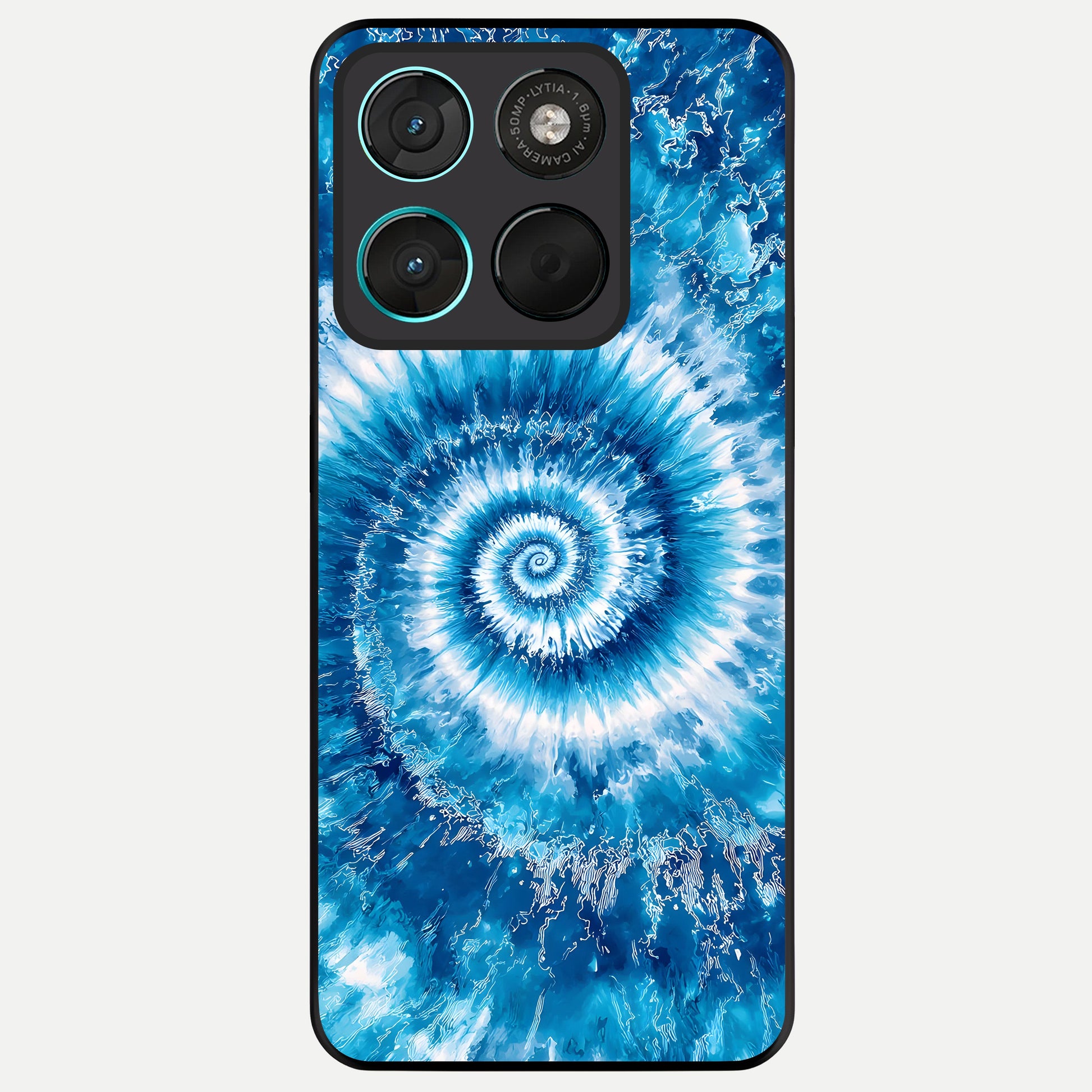  Blue Galaxy Wave Glass Case For Moto G57 Power back cover – full design glossy printed glass finish