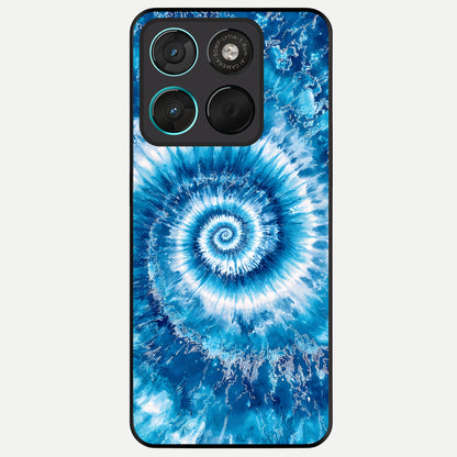  Blue Galaxy Wave Glass Case For Moto G57 Power back cover – full design glossy printed glass finish