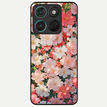 Blush Bloom Field Glass Case For Moto G57 Power back cover – full design glossy printed glass finish