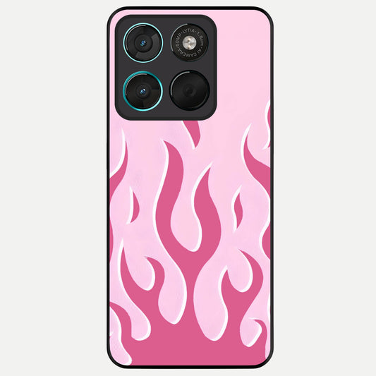  Blush Flame Energy Glass Case For Moto G57 Power back cover – full design glossy printed glass finish