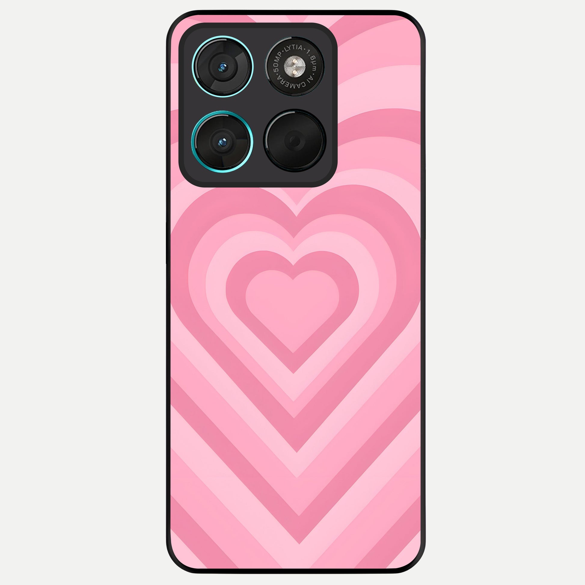  Blush Heart Waves Glass Case For Moto G57 Power back cover – full design glossy printed glass finish