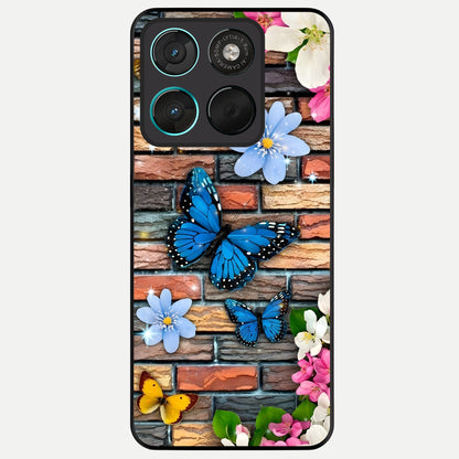  Brick Bloom Flight Glass Case For Moto G57 Power back cover – full design glossy printed glass finish