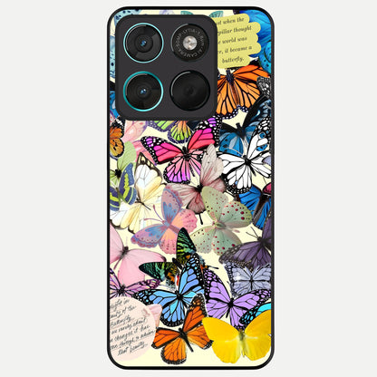  Butterflies Petal Dream Glass Case For Moto G57 Power back cover – full design glossy printed glass finish