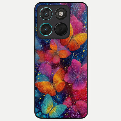 Butterfly Dream Mist Glass Case For Moto G57 Power back cover – full design glossy printed glass finish