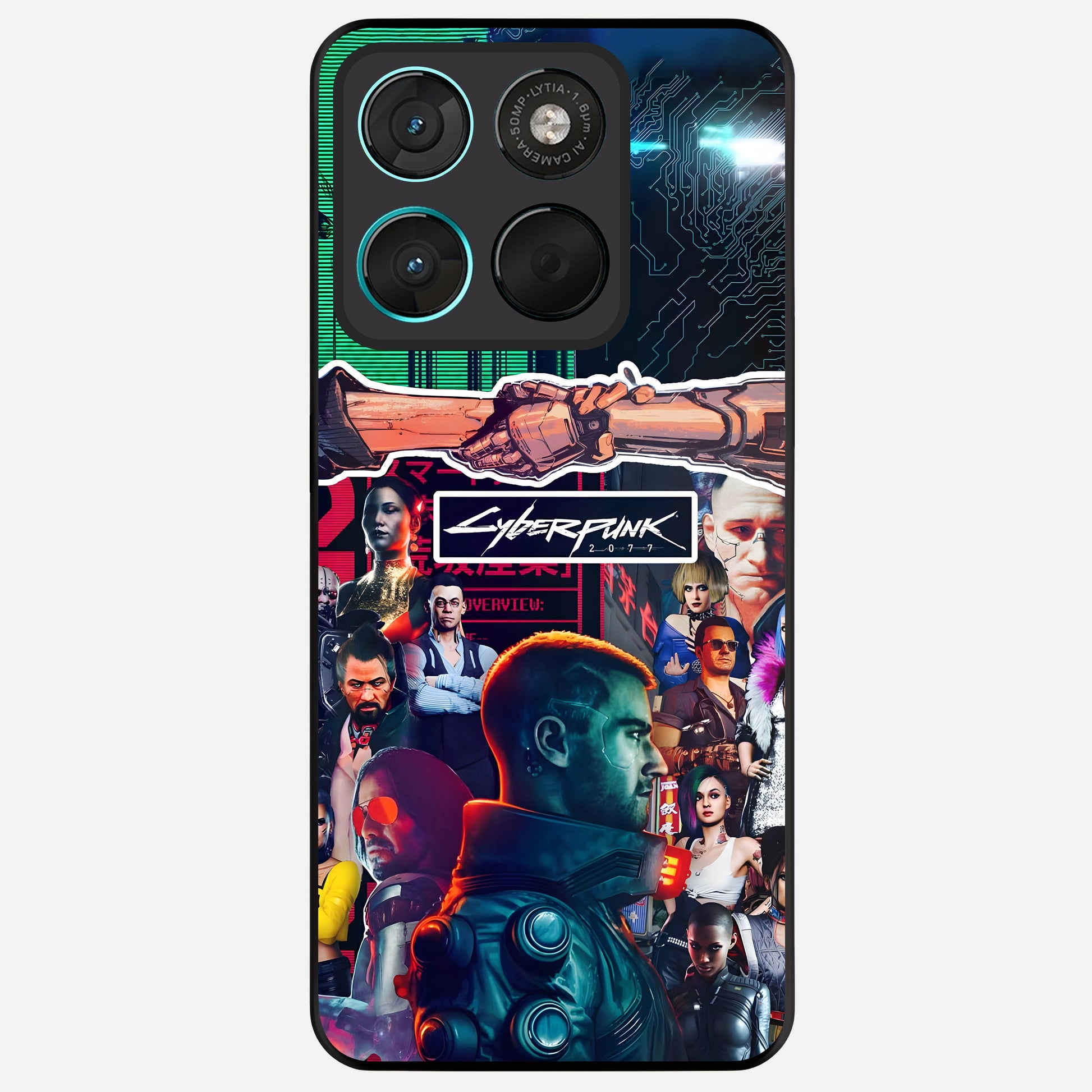  CYBERPUNK Legacy Glass Case For Moto G57 Power back cover – full design glossy printed glass finish