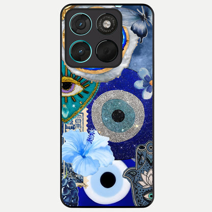 Celestial Blue Vision Glass Case For Moto G57 Power back cover – full design glossy printed glass finish